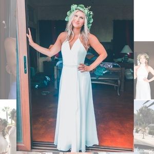 White Halter Bridesmaid or Cocktail Dress Size 4